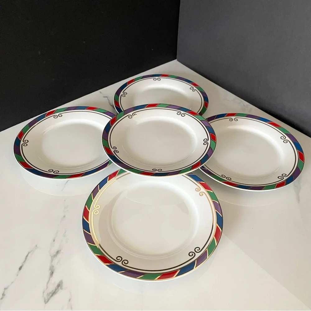 SET of 5 Celebration Salad or Dessert Plates by Pier 1